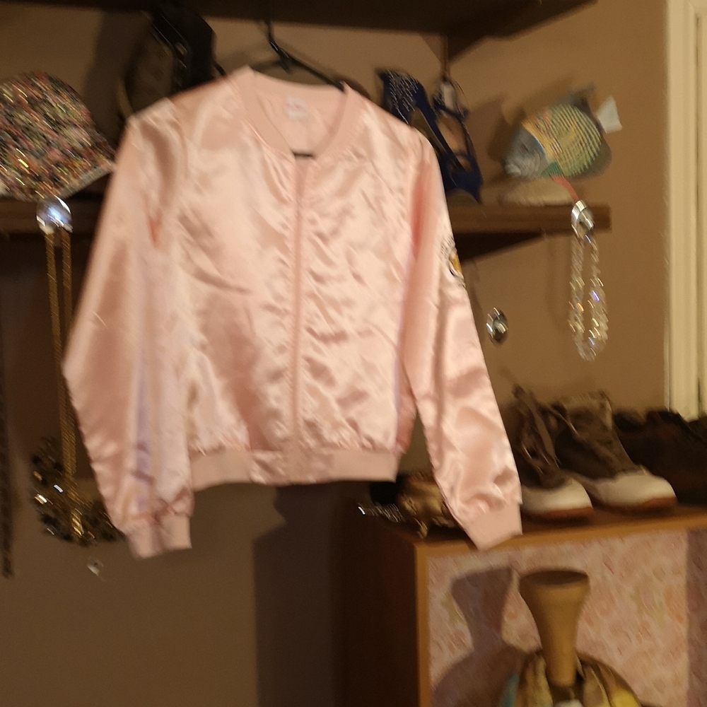 😄Pink Satin Lion King Jacket Medium 7-8 Girls